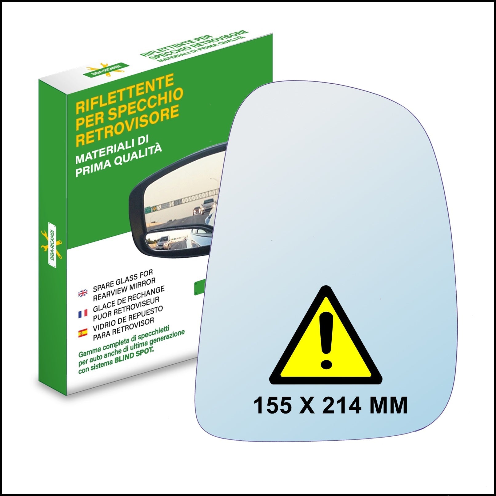 Vetro Specchio Retrovisore Lato DX Compatibile Per Ford Transit dal 1993> BIBA-RICAMBI