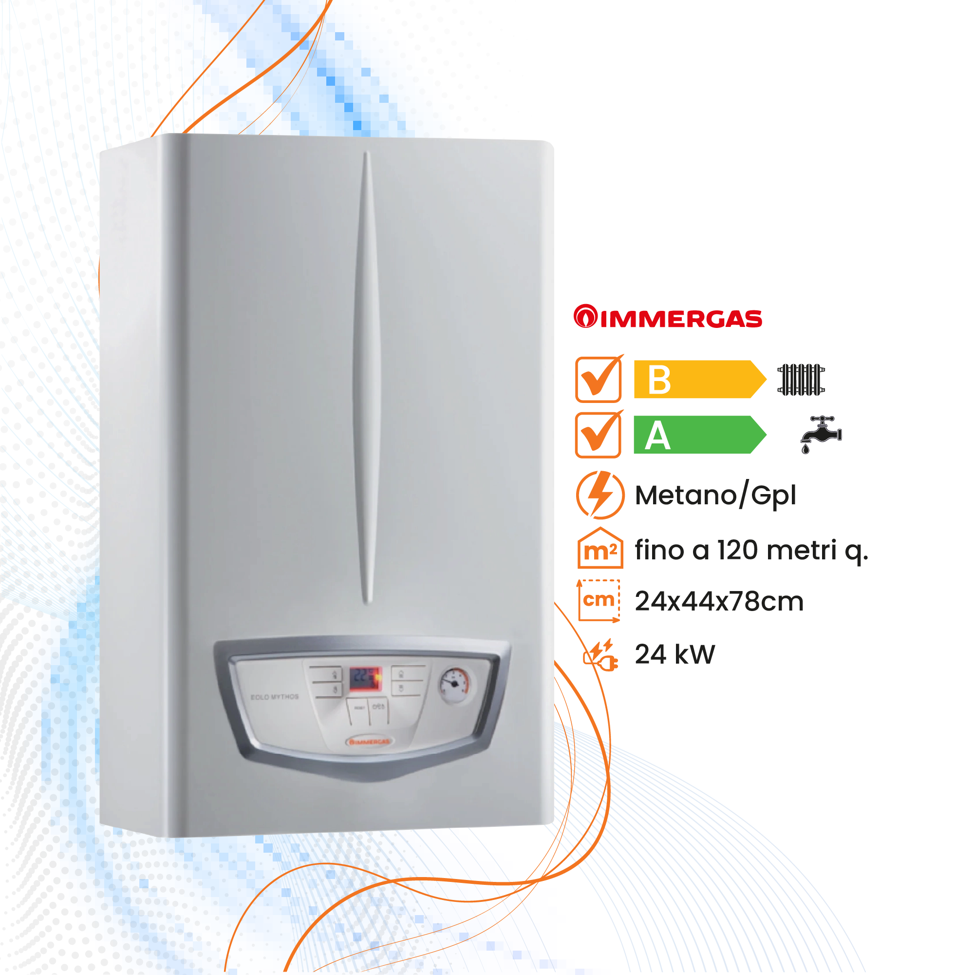 Caldaia Immergas Mythos Hp 24 a Condensazione - BIBA-RICAMBI
