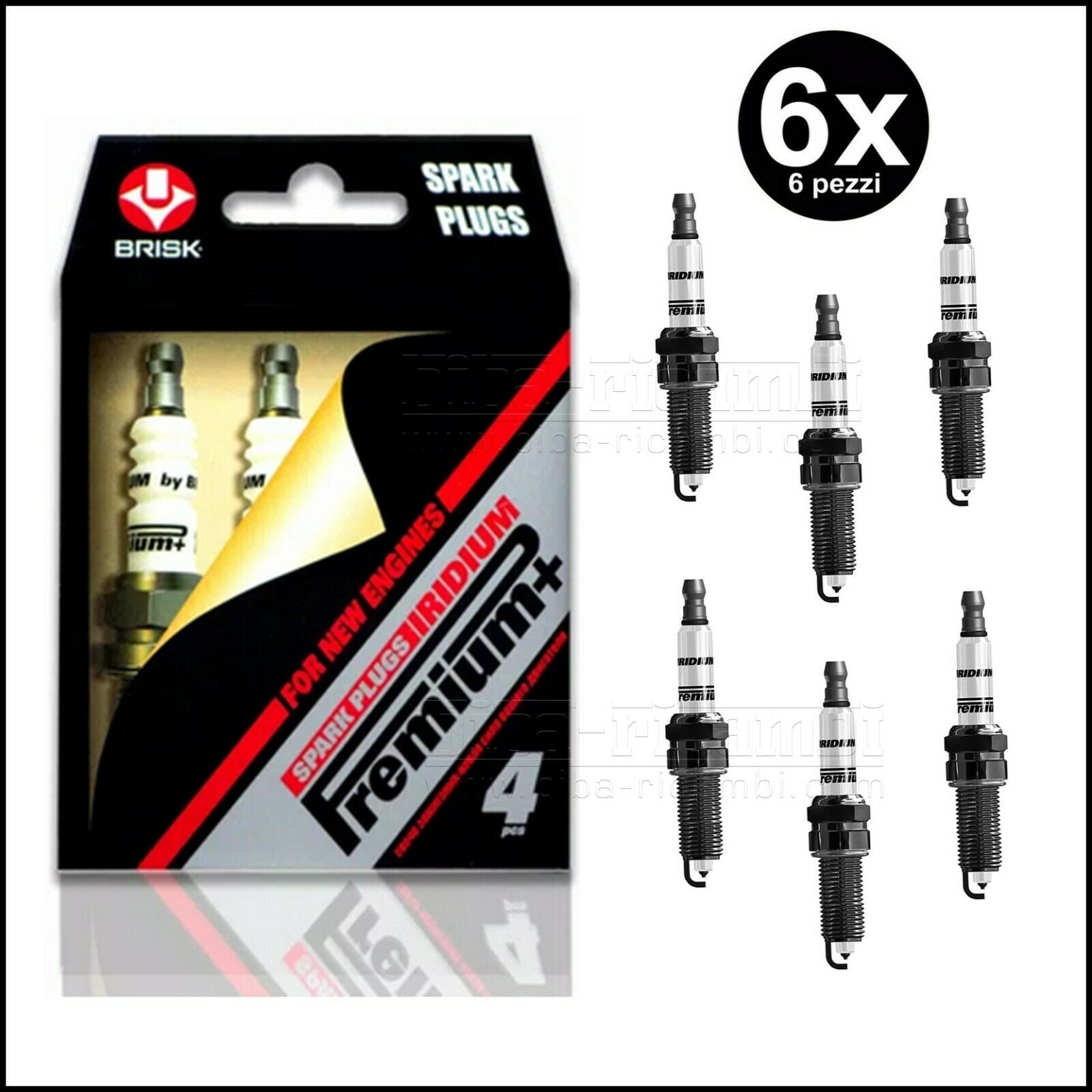 Kit 6 Candele Brisk Iridium Premium P3 Adattabile Volvo XC90 I (275) dal 2002-2015 BIBA-RICAMBI