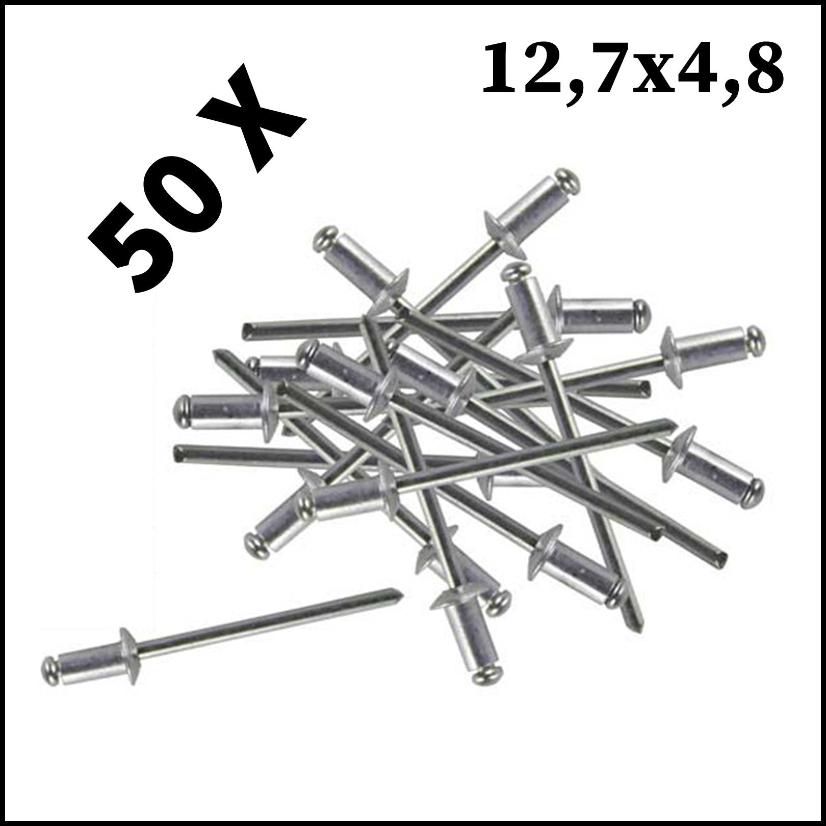 G. Assortimento 50 Rivetti In Alluminio12.7 x 4.8 mm BIBA-RICAMBI