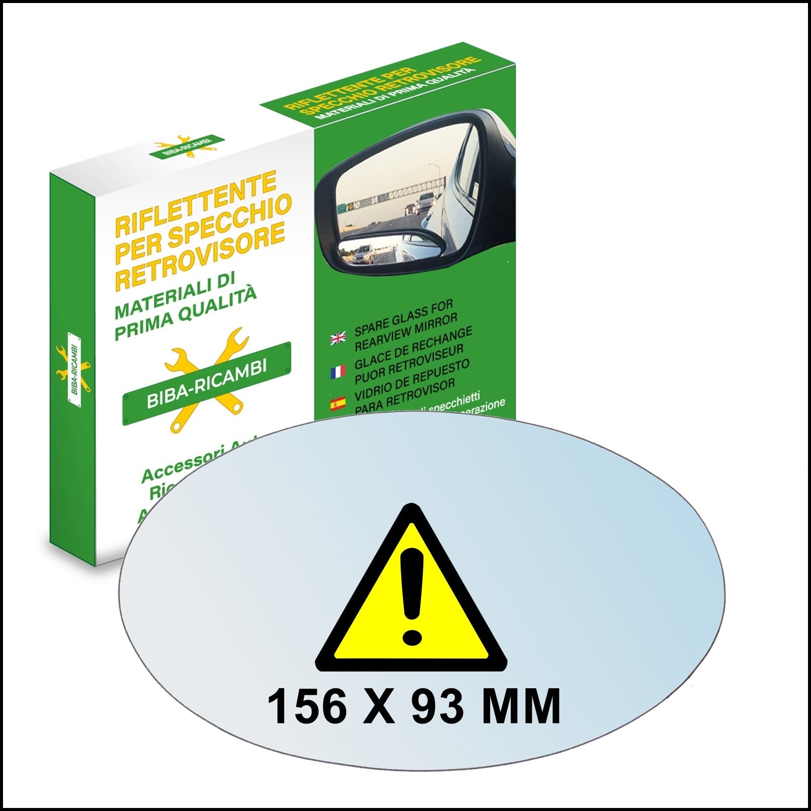 Vetro Specchio Retrovisore Asferico Lato SX Compatibile Per Bmw Z3 (E36) Modello M BIBA-RICAMBI