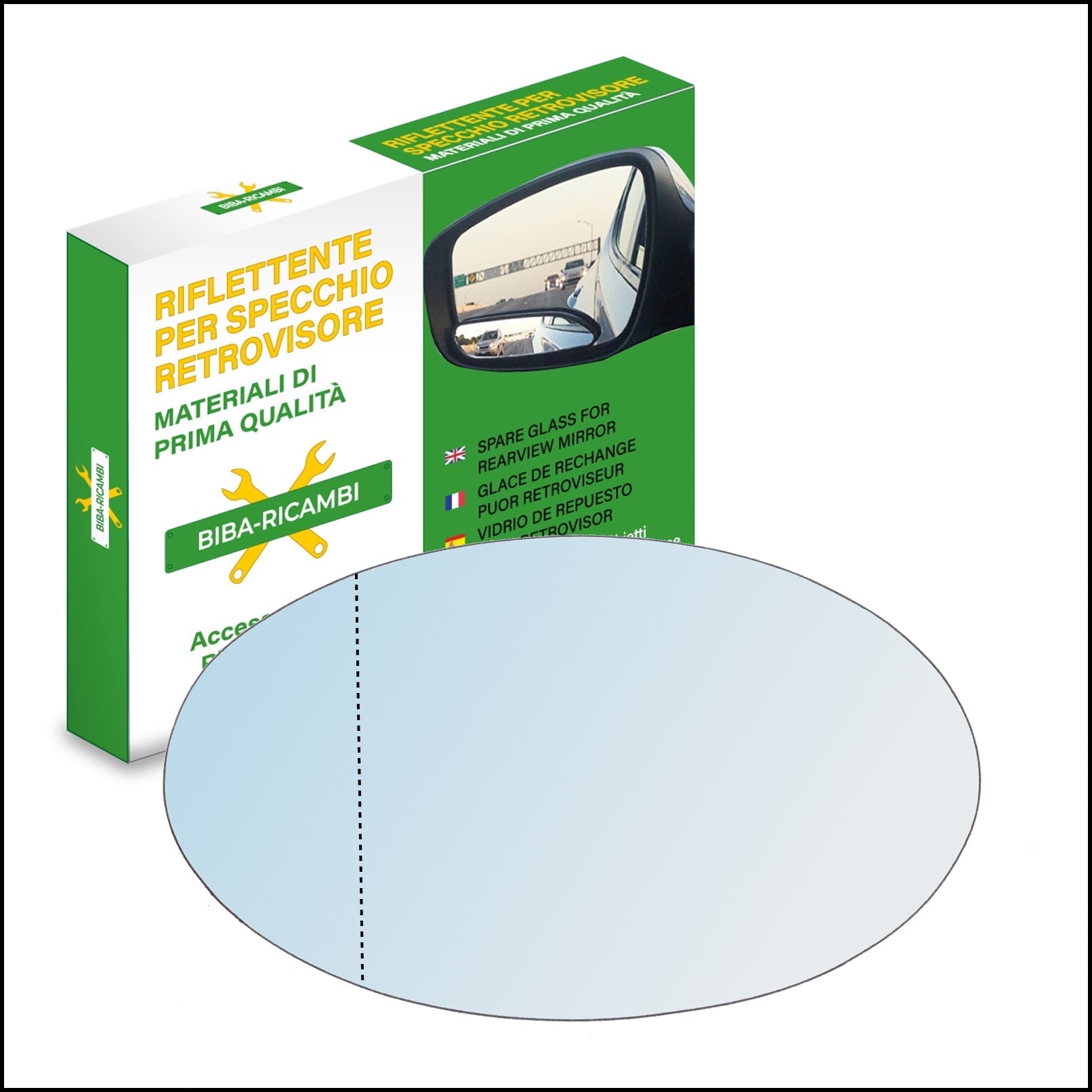Vetro Specchio Retrovisore Asferico Lato SX Compatibile Per Bmw Z3 (E36) Modello M BIBA-RICAMBI