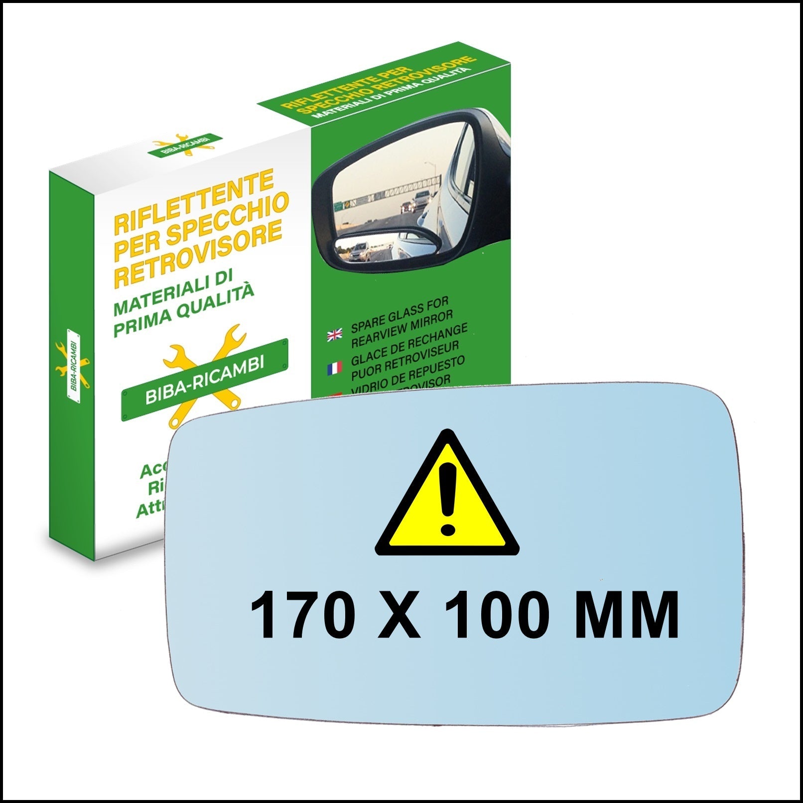 Vetro Specchio Retrovisore Azzurrato DX Compatibile Per Audi 80 dal 1984-1994 BIBA-RICAMBI