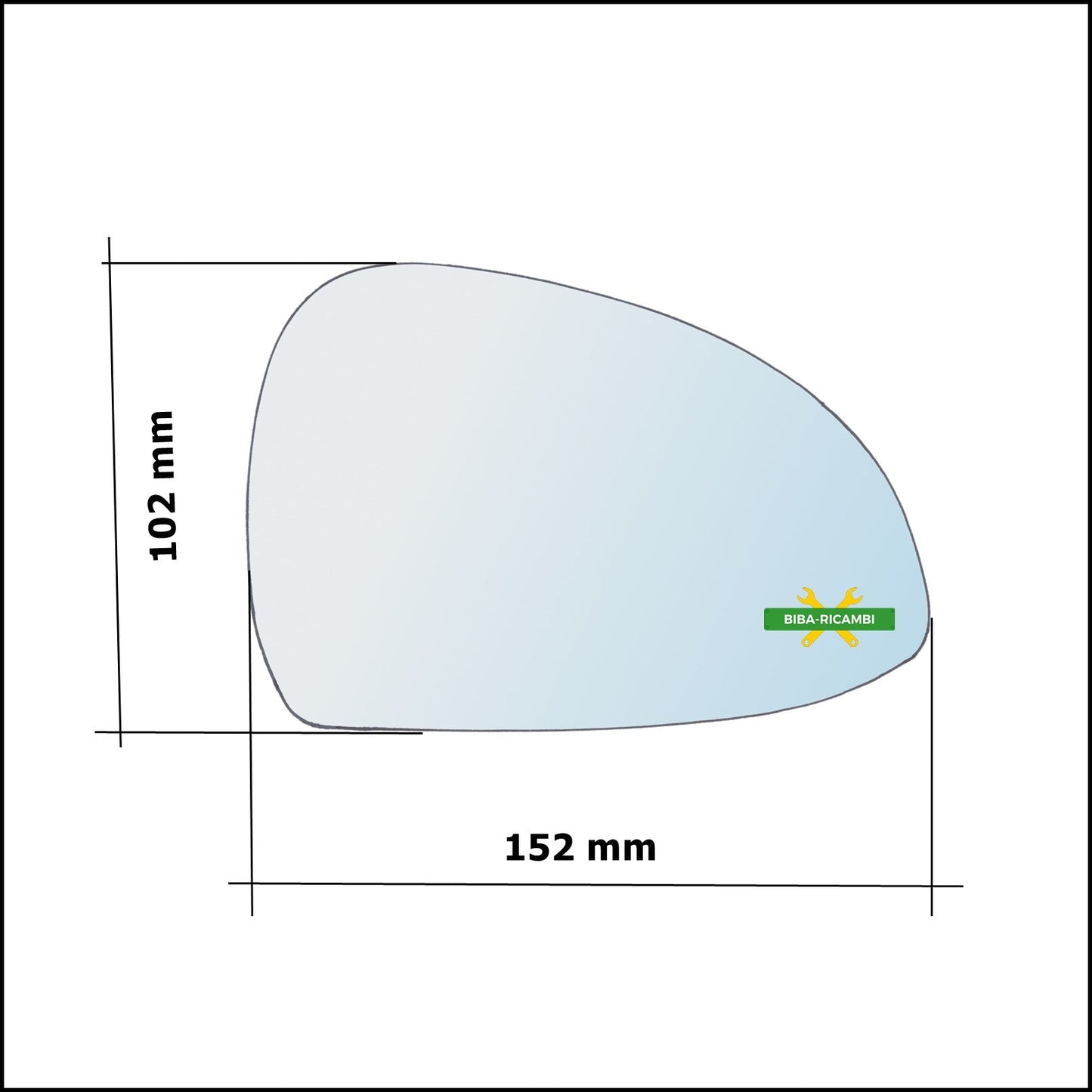 Vetro Specchio Retrovisore Cromato Lato Dx-Passeggero Per Porsche 911 (991) dal 2011&gt; BIBA-RICAMBI