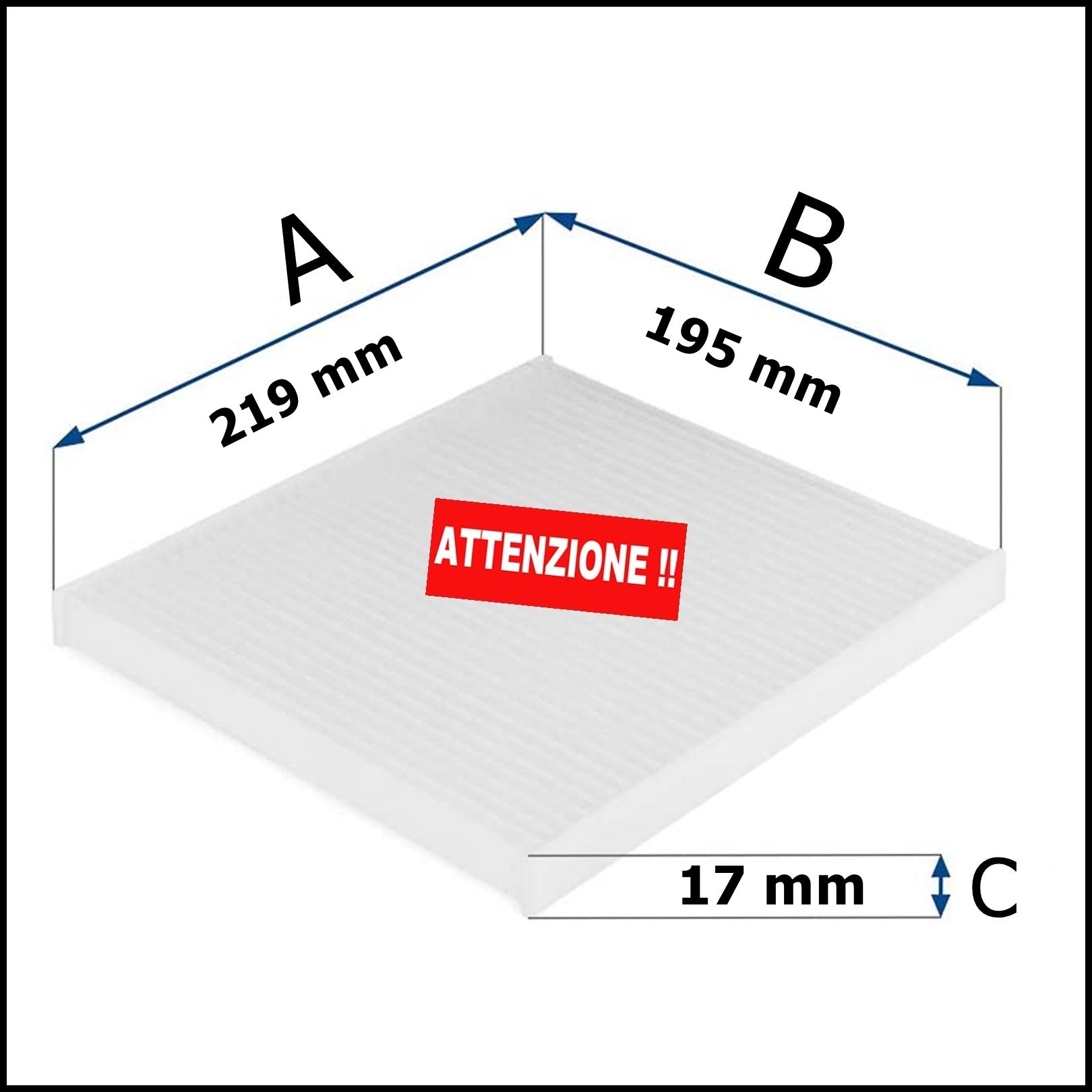 Filtro Aria Antipolline Abitacolo Per Toyota Yaris III (P13) dal 2010> BIBA-RICAMBI