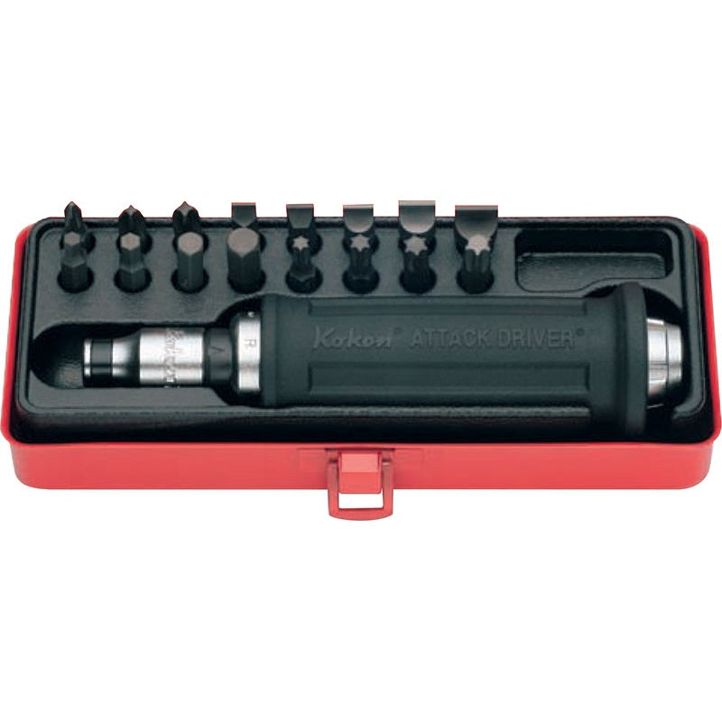 SET 18 PZ CACCIAVITE A PERCUSSIONE IN CASSETTA CON ACCESSORI ATTACCO 1/2" BIBA-RICAMBI