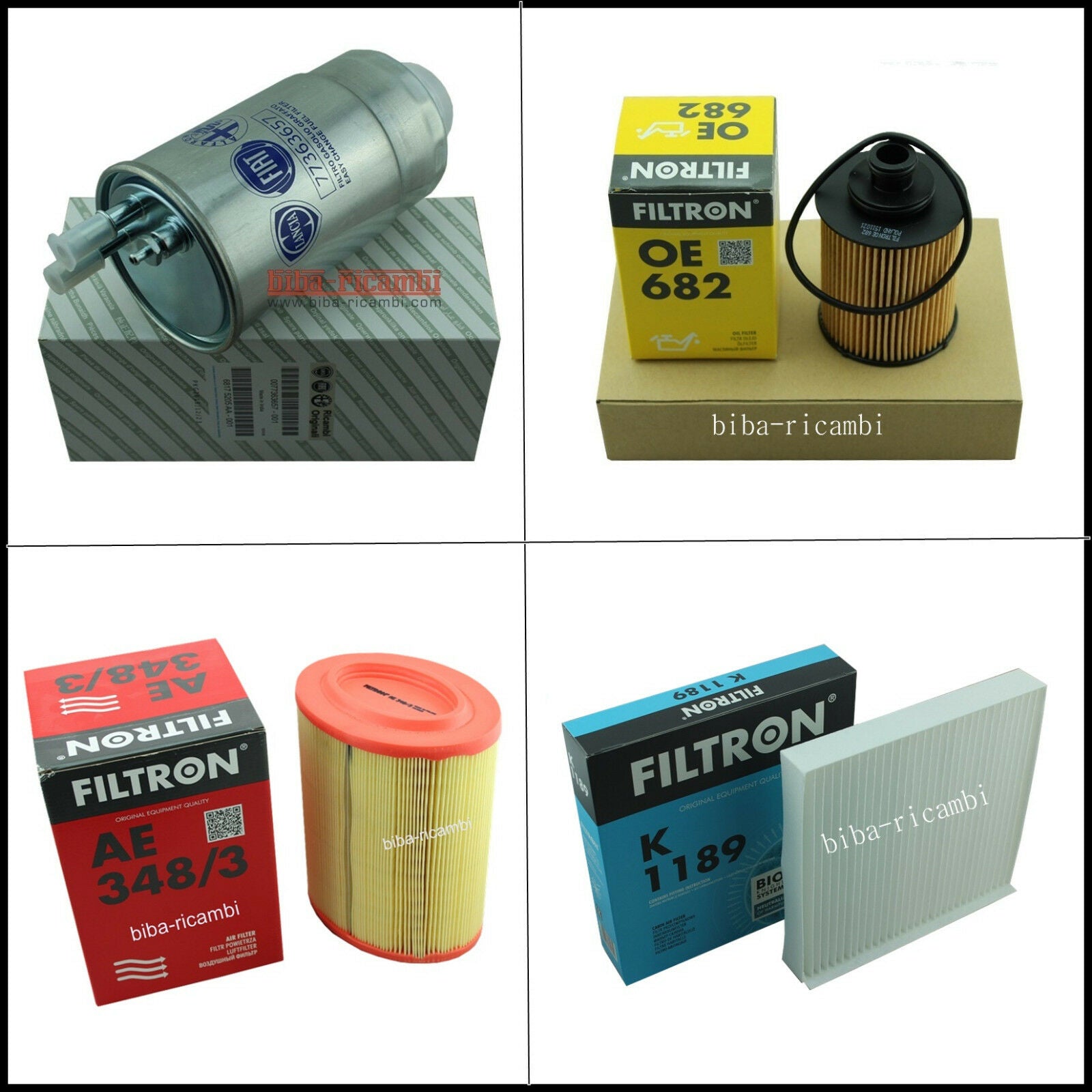 Kit Tagliando Filtri Per Alfa Romeo 159 1.900 JTDM 88kw/120cv dal 2005&gt; BIBA-RICAMBI