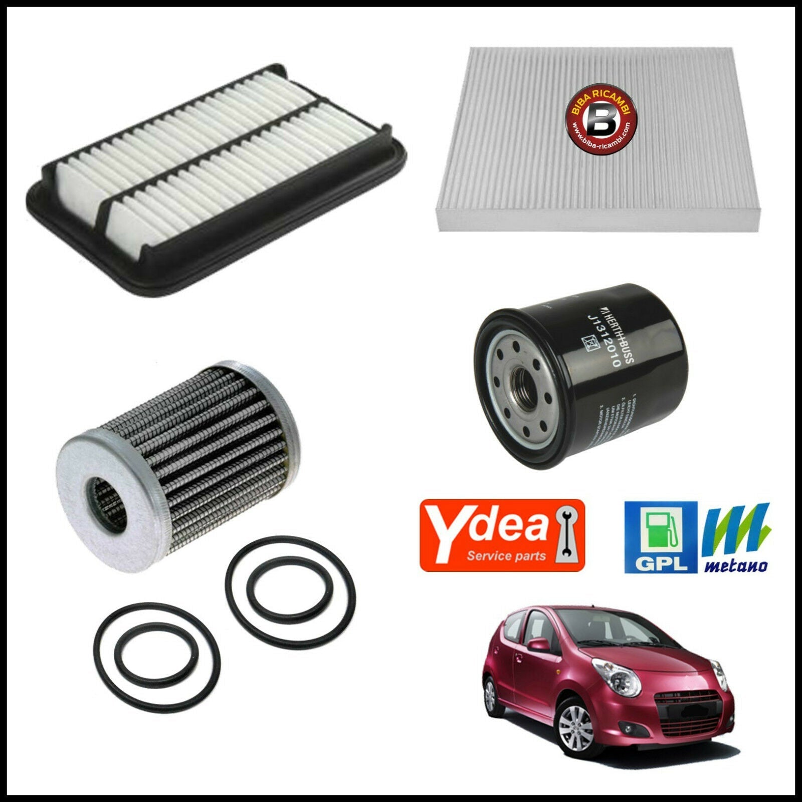 Kit Tagliando Filtri Per Suzuki Alto VI 1.000 GPL 50kw/68cv dal 2009&gt; BIBA-RICAMBI