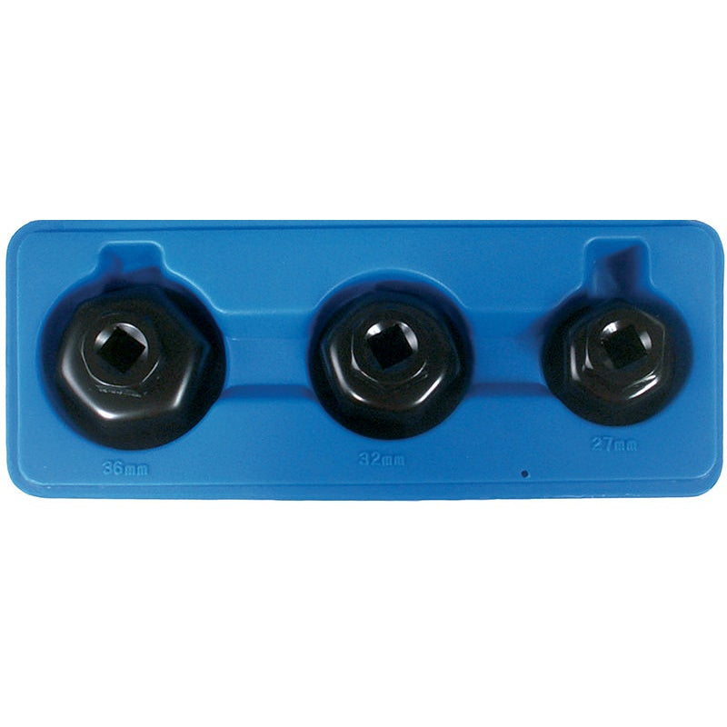 Set 3 Pz Chiavi A Tazza Per Filtri Olio Attacco 3/8" Art.BGS1037 BIBA-RICAMBI