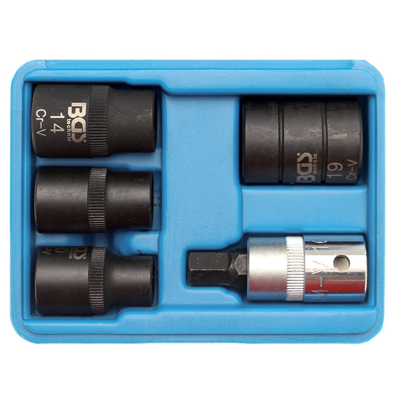 Set 5 Pezzi Bussole Pentagonali per Pinze Freni Attacco 1/2" BGS1112-1 BIBA-RICAMBI