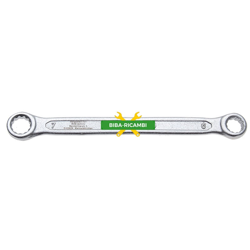 CHIAVE DOPPIO ANELLO POLIGONALE EXTRA-PIATTA 24x26 MM ART.BGS30341 BIBA-RICAMBI