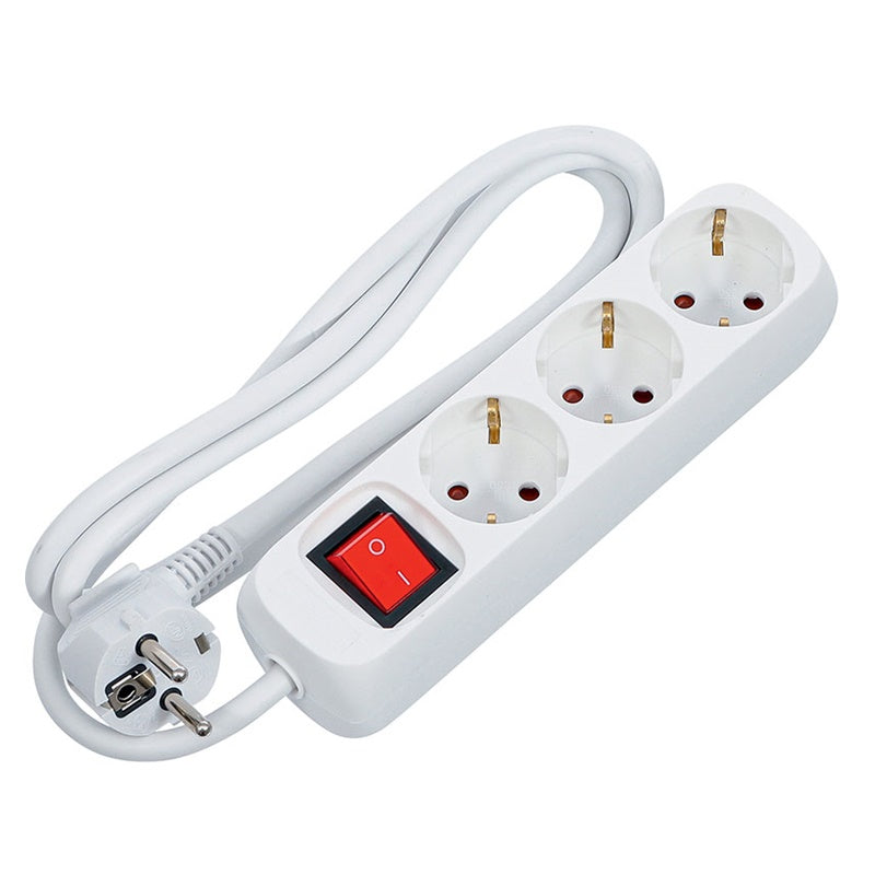 Presa Multipla con Interruttore IP 20 Lunghezza Cavo 1,4 Metri 6 Prese art.BGS3373 BIBA-RICAMBI