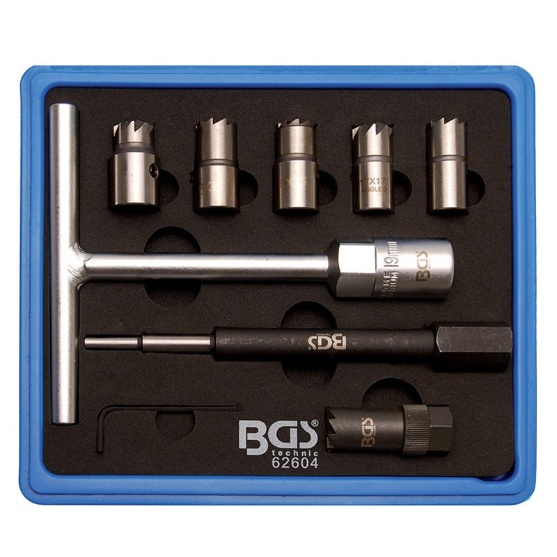 Set 9 Pezzi per Fresatura Sede Iniettore per Motori Diesel BGS62604 BIBA-RICAMBI