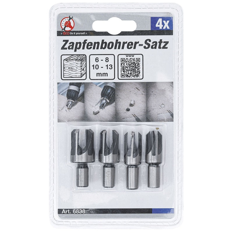 Set 4 Pezzi Punte per Perni e Spine 6-10-13-16 mm art.BGS6838 BIBA-RICAMBI