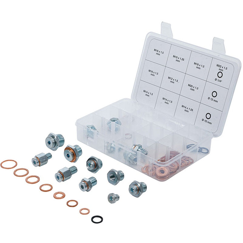 ASSORTIMENTO 63 PZ PER RIPARAZIONE TAPPO DI SCARICO OLIO ART.BGS70184 BIBA-RICAMBI