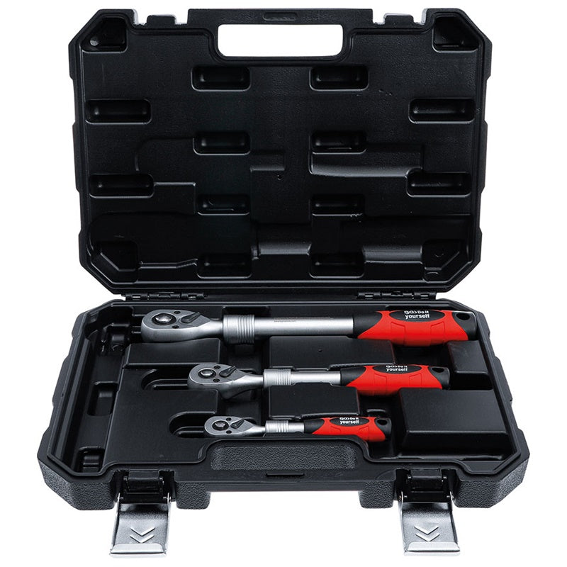 SET 3 PZ CRICCHETTI REVERSIBILI ESTENSIBILI ATTACCO 1/4”-3/8”-1/2” ART.BGS72113 BIBA-RICAMBI