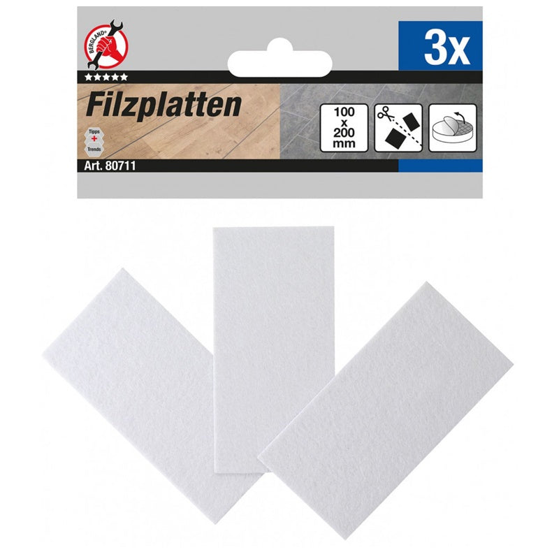 Assortimento 3 Pezzi Feltrini Bianchi art.BGS80711 BIBA-RICAMBI