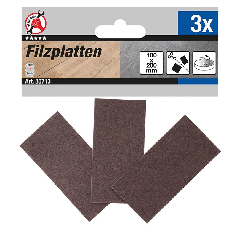 Assortimento 3 Pezzi Feltrini Marroni art.BGS80713 BIBA-RICAMBI