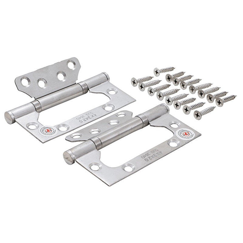 Set 2 Pezzi Cerniere Salvaspazio in Acciaio Inox 100 x 50 art.BGS80909 BIBA-RICAMBI