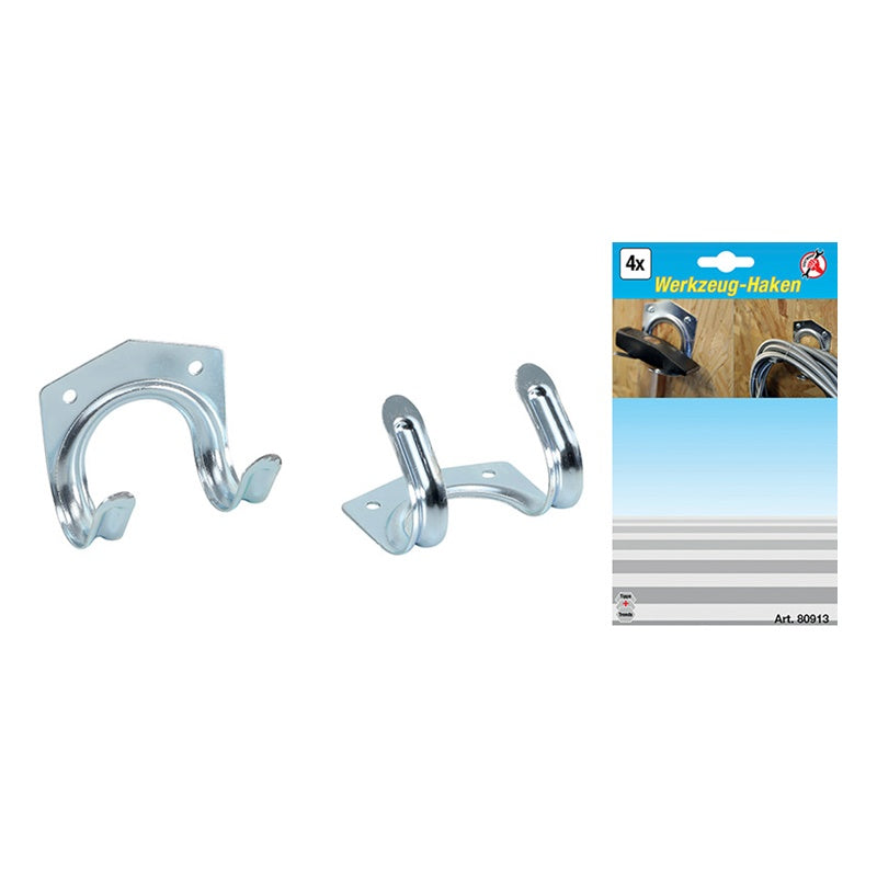 Set 4 Pezzi Supporti a Gancio per Utensili art.BGS80913 BIBA-RICAMBI