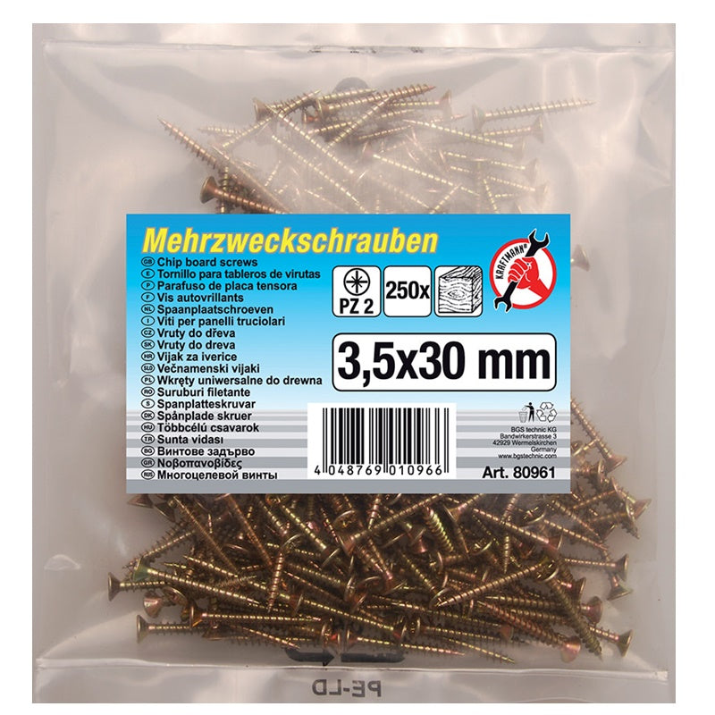 Viti 3,5x30 mm 250 pz art.BGS80961 BIBA-RICAMBI