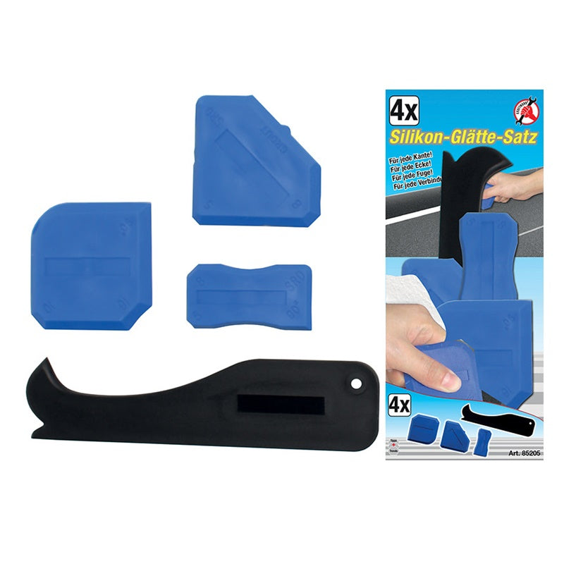 Set 4 Pezzi Utensili per Rimozione Sigillature e per Stendere Silicone art.BGS85205 BIBA-RICAMBI