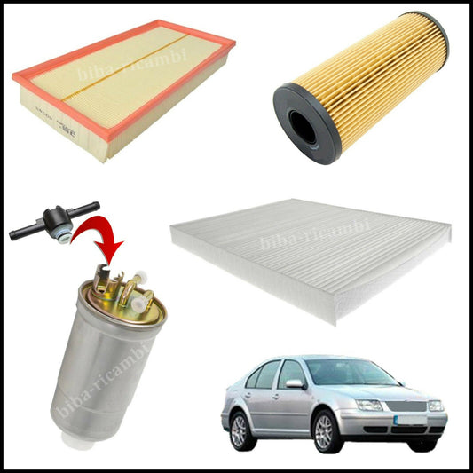 Kit Tagliando Filtri Per Volkswagen Bora 1.900 TDI 96kw/130cv dal 2000&gt; BIBA-RICAMBI