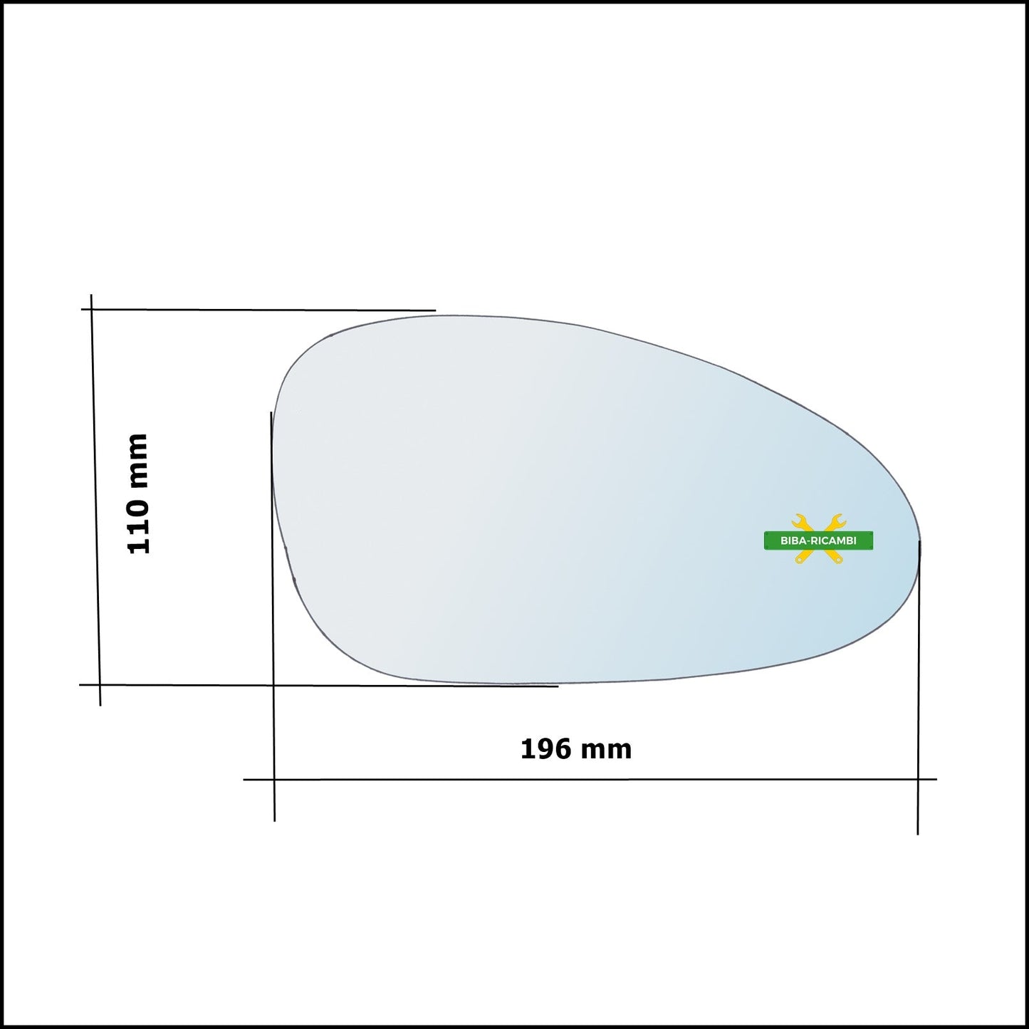 Vetro Specchio Retrovisore Cromato Lato Dx-Passeggero Per Porsche Boxter (987) dal 2004-2011 BIBA-RICAMBI
