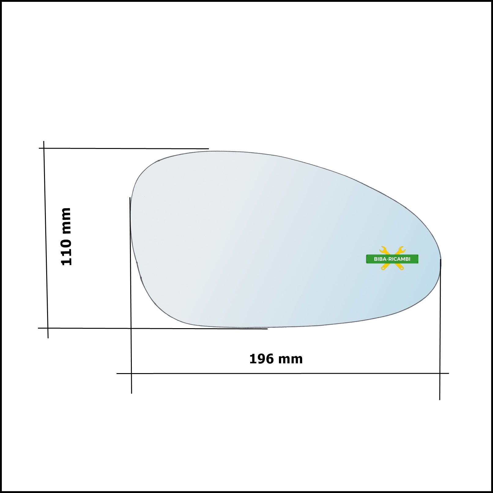 Vetro Specchio Retrovisore Cromato Lato Dx-Passeggero Per Porsche Boxter (987) dal 2004-2011 BIBA-RICAMBI