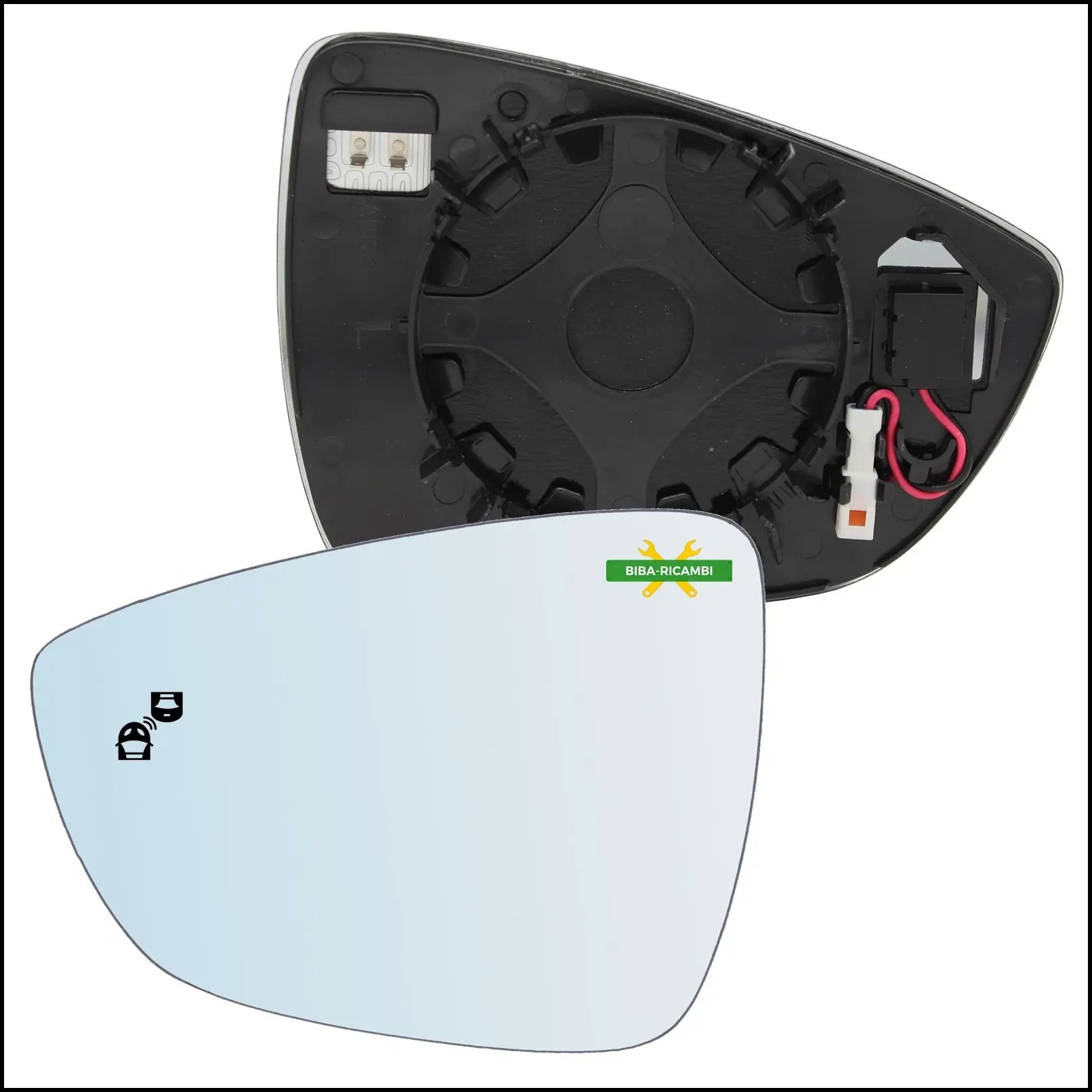 Piastra Specchio BLIND SPOT Termica Lato Sx-Guidatore Per Ford Focus IV dal 2018> BIBA-RICAMBI