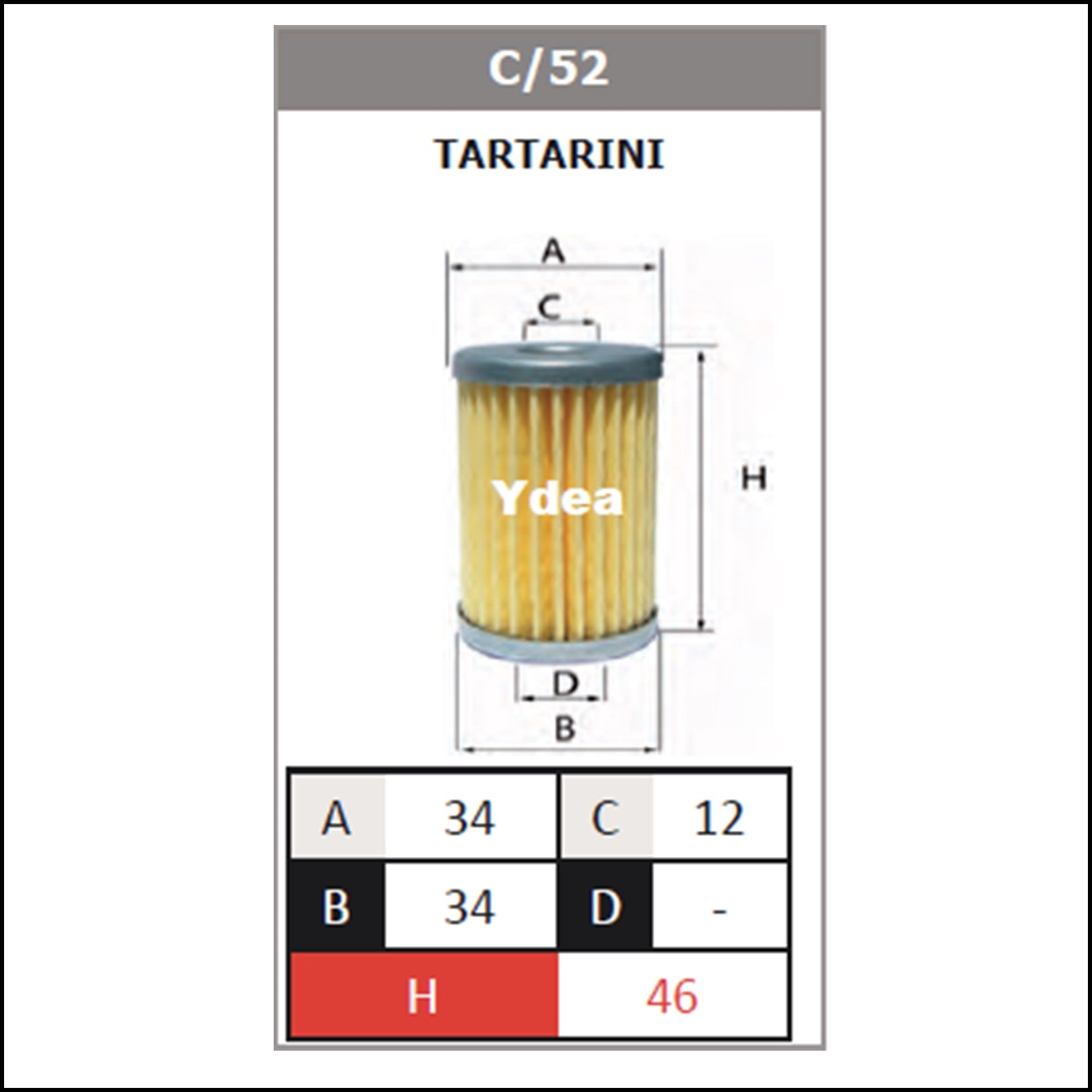 Filtro Gpl Impianto Tartarini art.C/52 BIBA-RICAMBI