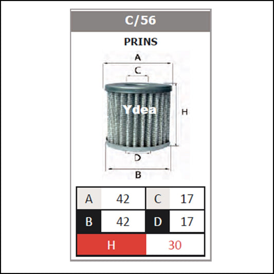 Filtro Gpl Impianto Prins art.C/56 BIBA-RICAMBI