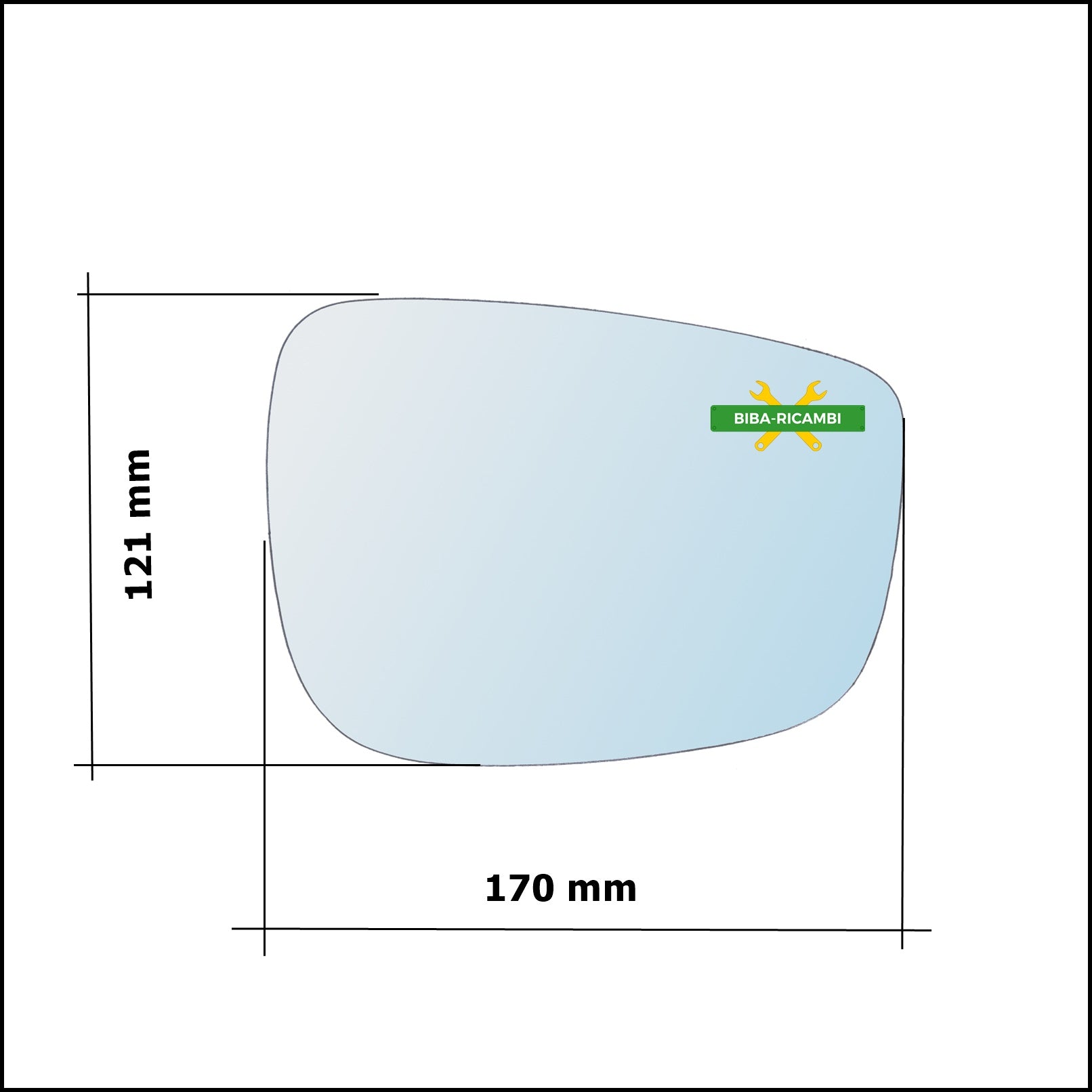 Vetro Specchio Retrovisore Cromato Lato Sx-Guidatore Per Mazda CX-3 (DK) dal 2015-2017 BIBA-RICAMBI