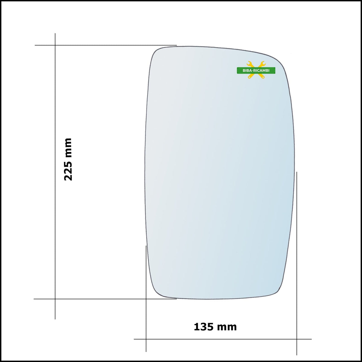 Vetro Specchio Retrovisore Lato Sx-Guidatore Per Fiat Scudo II (270) dal 2007> BIBA-RICAMBI