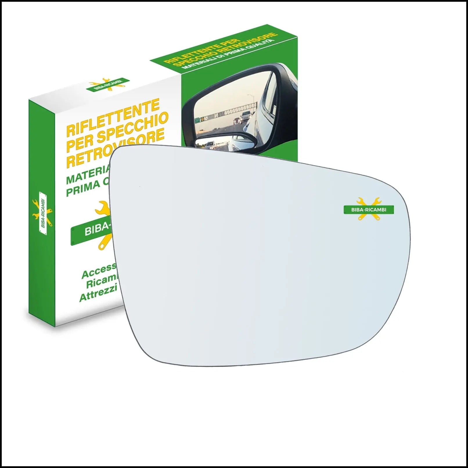 Vetro Specchio Retrovisore Cromato Lato Dx-Passeggero Per Kia Carens IV dal 2013&gt; BIBA-RICAMBI