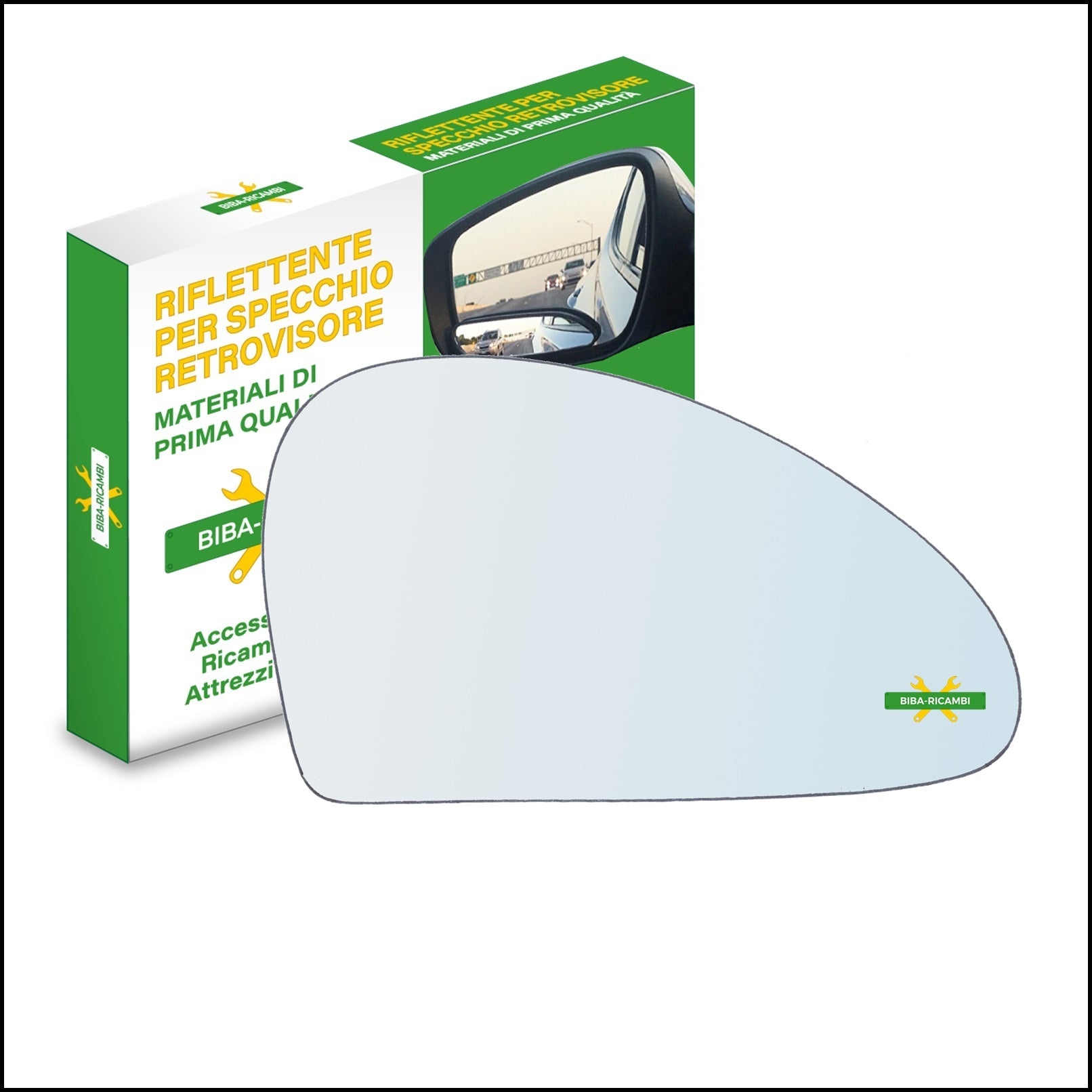 Vetro Specchio Retrovisore Cromato Lato Dx-Passeggero Per Ford Cougar (EC) dal 1998-2001 BIBA-RICAMBI