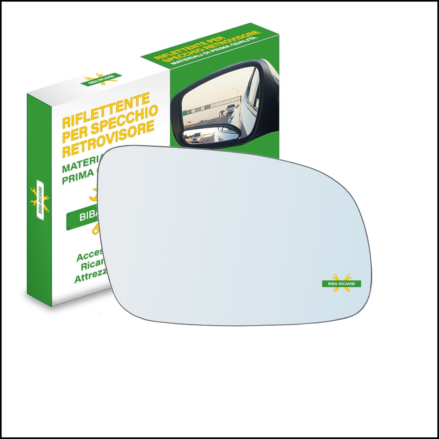 Vetro Specchio Retrovisore Cromato Lato Dx-Passeggero Per Opel Sintra (APV) dal 1996-1999 BIBA-RICAMBI