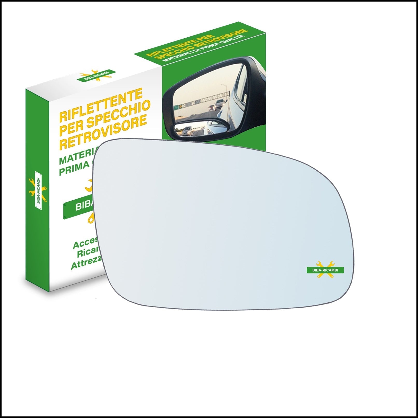 Vetro Specchio Retrovisore Cromato Lato Dx-Passeggero Per Opel Sintra (APV) dal 1996-1999 BIBA-RICAMBI