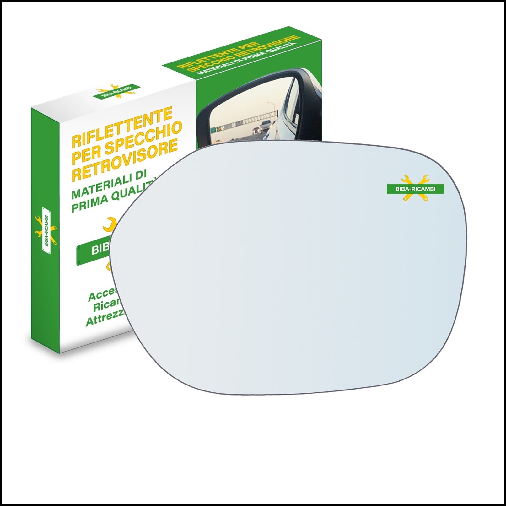 Vetro Specchio Retrovisore Lato Dx-Passeggero Per Toyota Yaris Verso (P2) dal 1999-2005 BIBA-RICAMBI