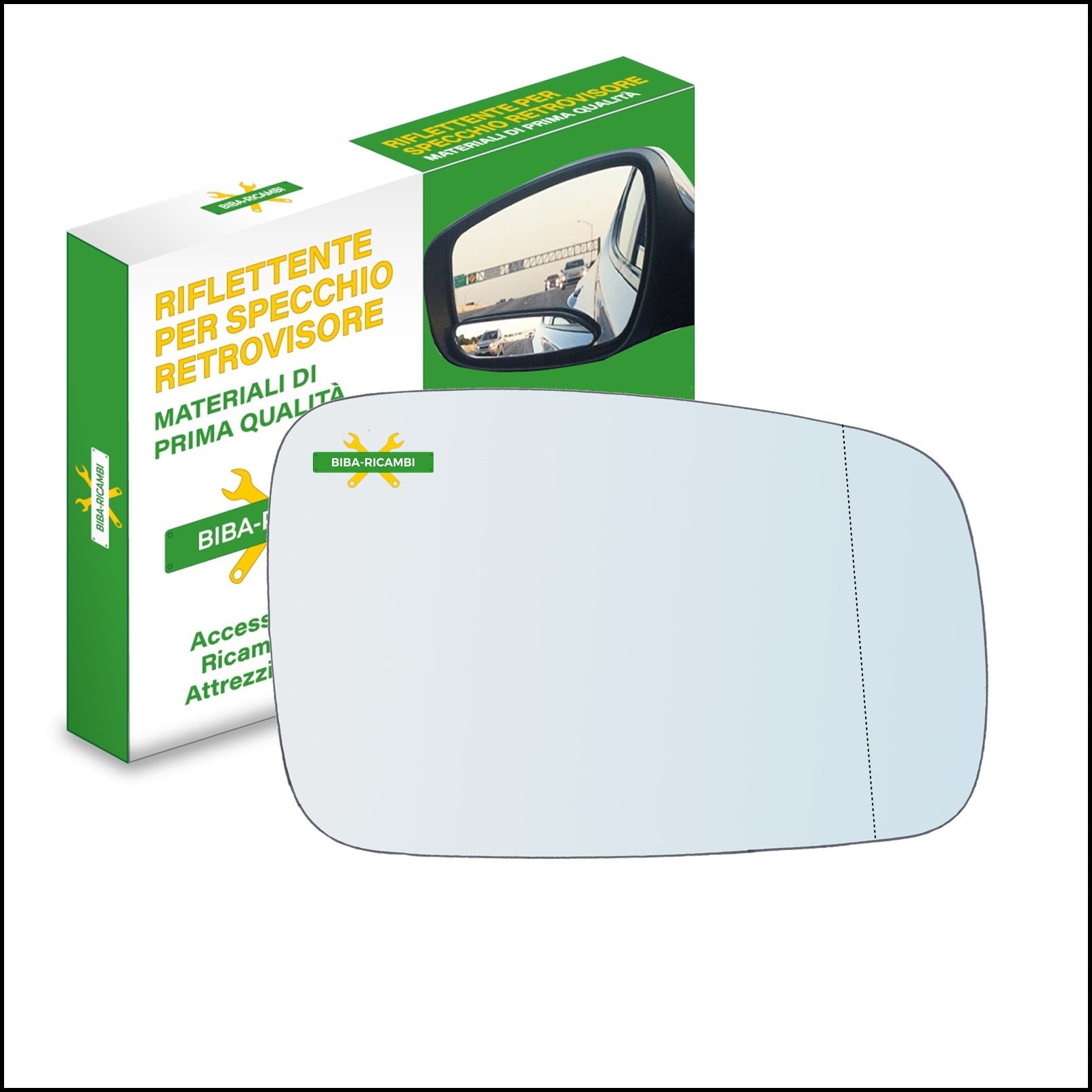 Vetro Specchio Retrovisore Asferico Lato Dx-Passeggero Per Kia Sorento I (JC) dal 2002-2009 BIBA-RICAMBI