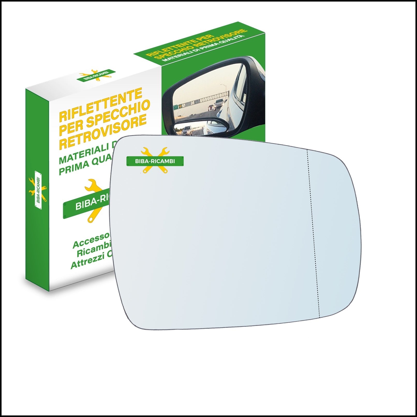 Vetro Specchio Retrovisore Asferico Lato Dx-Passeggero Per Kia Sorento II (XM) dal 2009> BIBA-RICAMBI