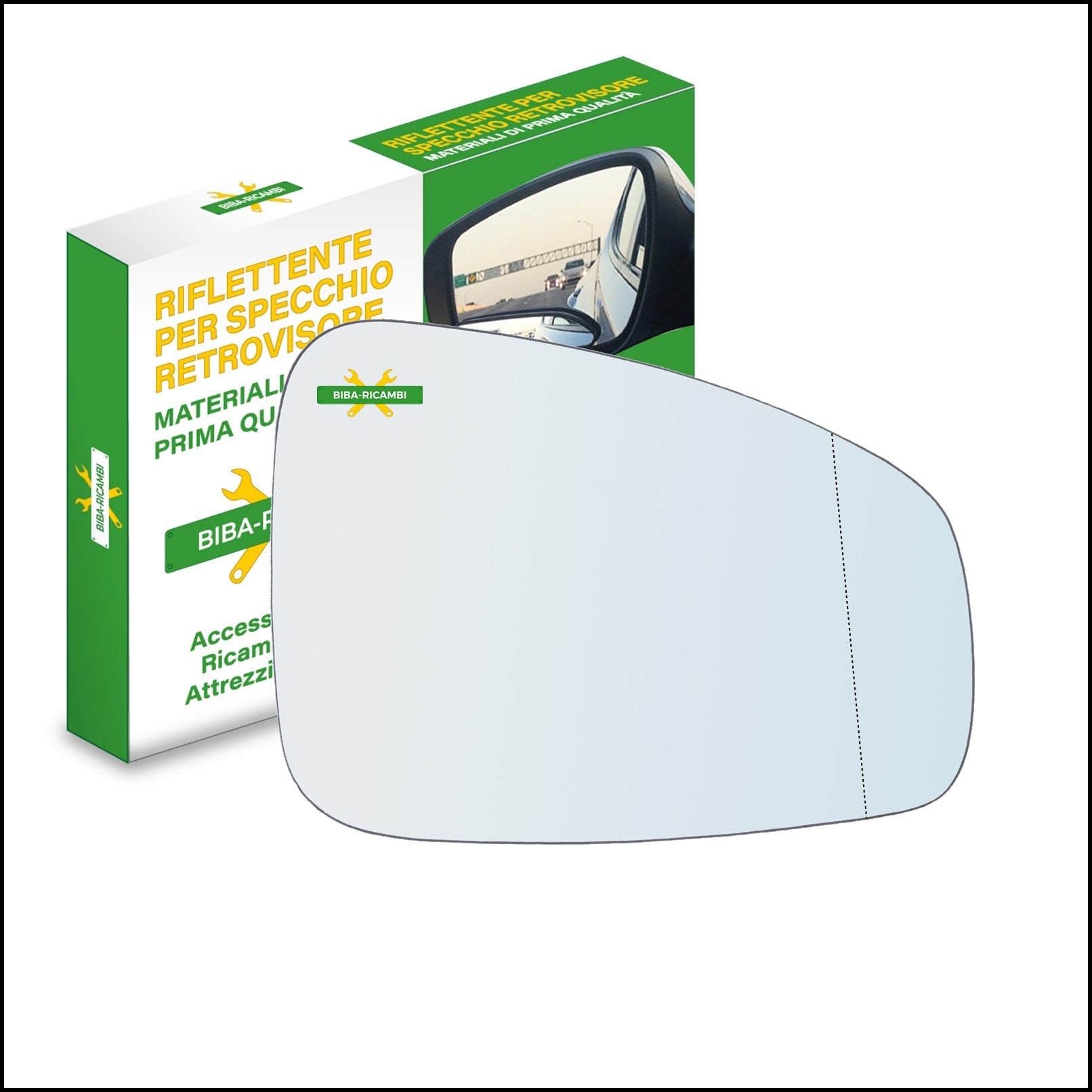 Vetro Specchio Retrovisore Asferico Lato Dx-Passeggero Per Renault Laguna III (BT0/1) dal 2007-2015 BIBA-RICAMBI