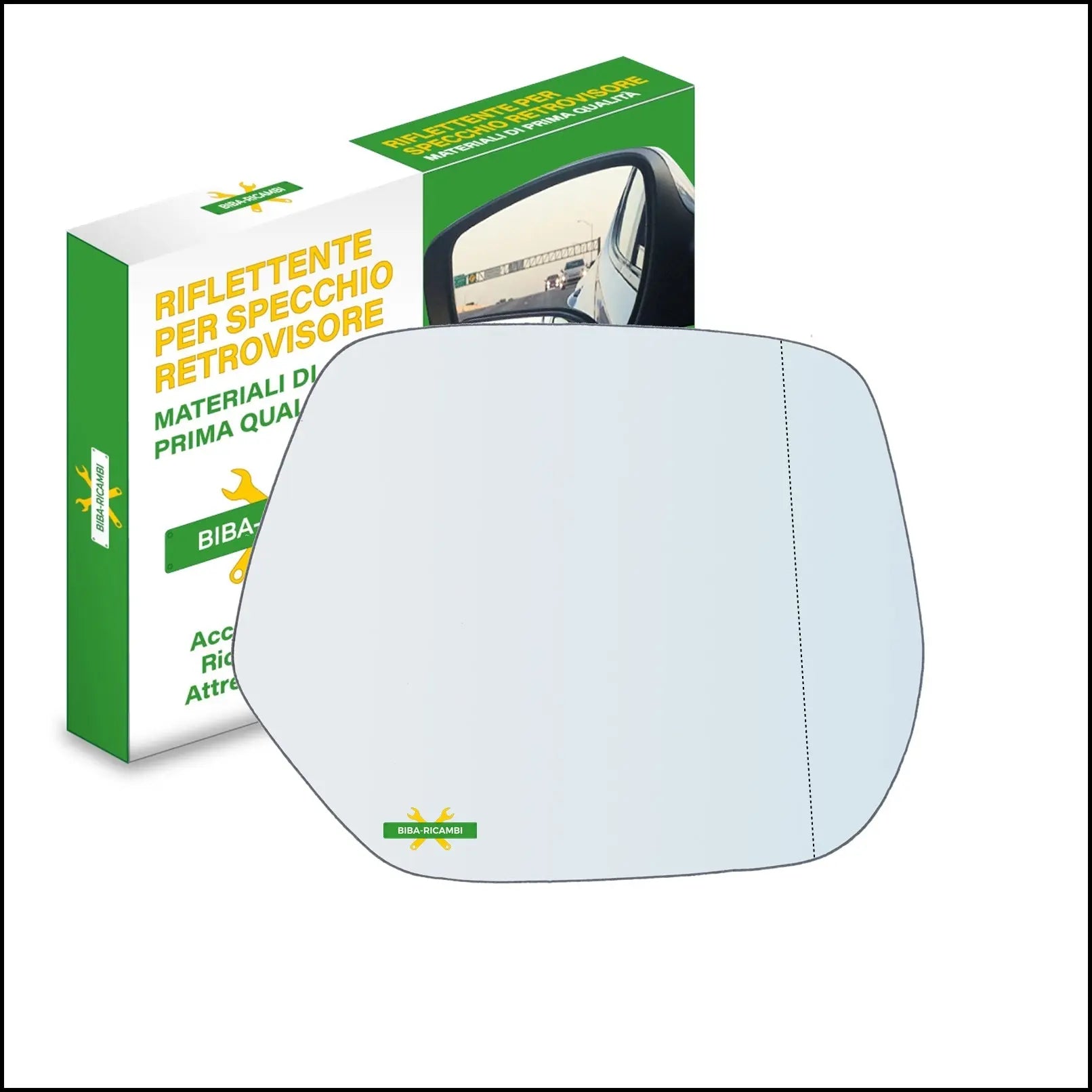 Vetro Specchio Retrovisore Cromato Asferico Lato Dx-Passeggero Per Honda CR-V III (RE) dal 2006&gt; BIBA-RICAMBI