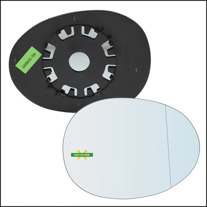 V. Piastra Specchio Retrovisore Asferica Lato Dx-Passeggero Per Peugeot 107 dal 2005&gt; BIBA-RICAMBI