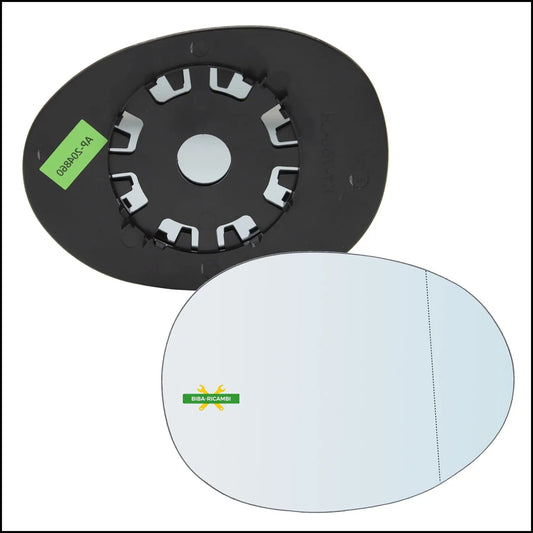 V. Piastra Specchio Retrovisore Asferica Lato Dx-Passeggero Per Peugeot 107 dal 2005&gt; BIBA-RICAMBI