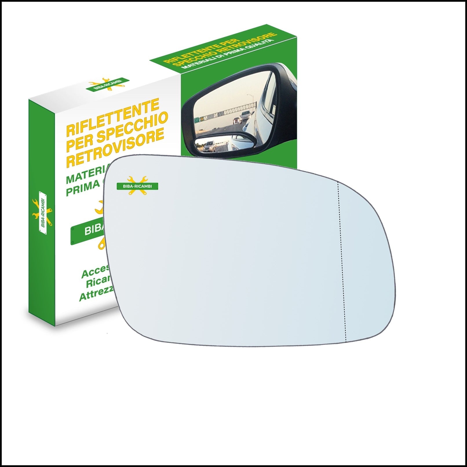 Vetro Specchio Retrovisore Cromato Asferico Lato Dx-Passeggero Per Opel Sintra (APV) dal 1996-1999 BIBA-RICAMBI