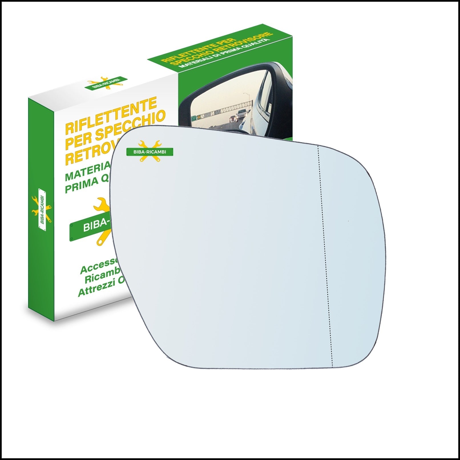 Vetro Specchio Retrovisore Asferico Lato Dx-Passeggero Per Mitsubishi Pajero IV (V8) dal 2006> BIBA-RICAMBI