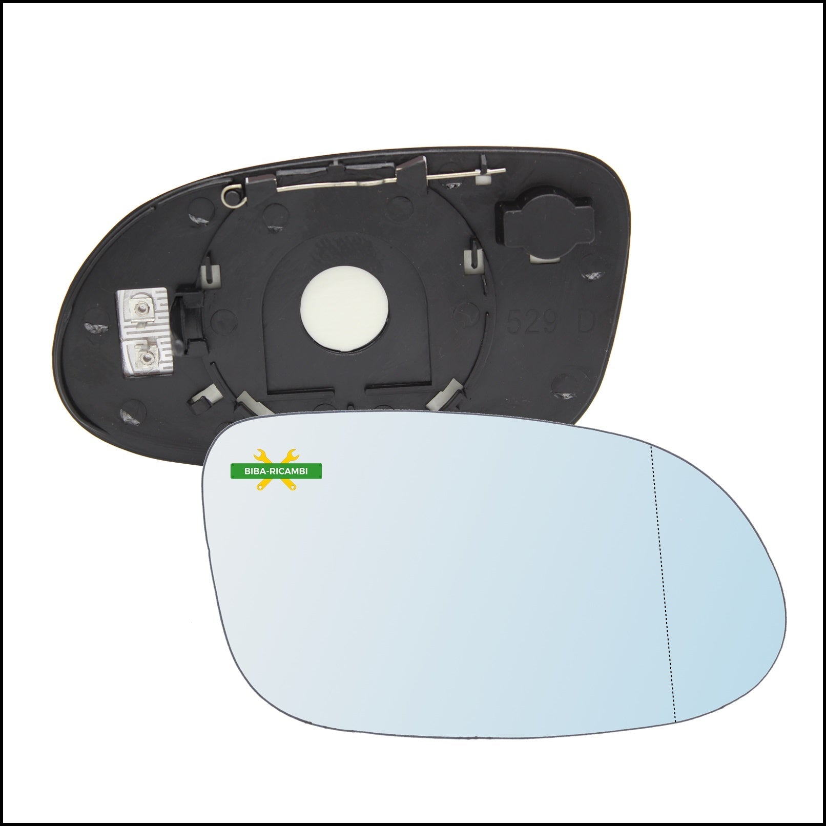 V. Piastra Specchio Retrovisore Termica Asferica Lato Dx-Passeggero Per Mercedes Benz CLK I (A208,C208) dal 1997-2003 BIBA-RICAMBI