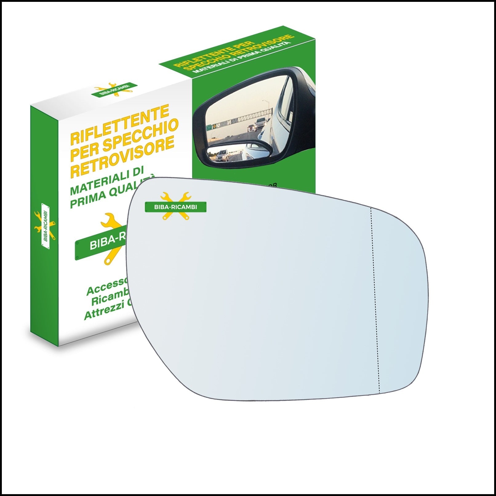 Vetro Specchio Retrovisore Asferico Lato Dx-Passeggero Per Renault Koleos I (HY) dal 2008> BIBA-RICAMBI