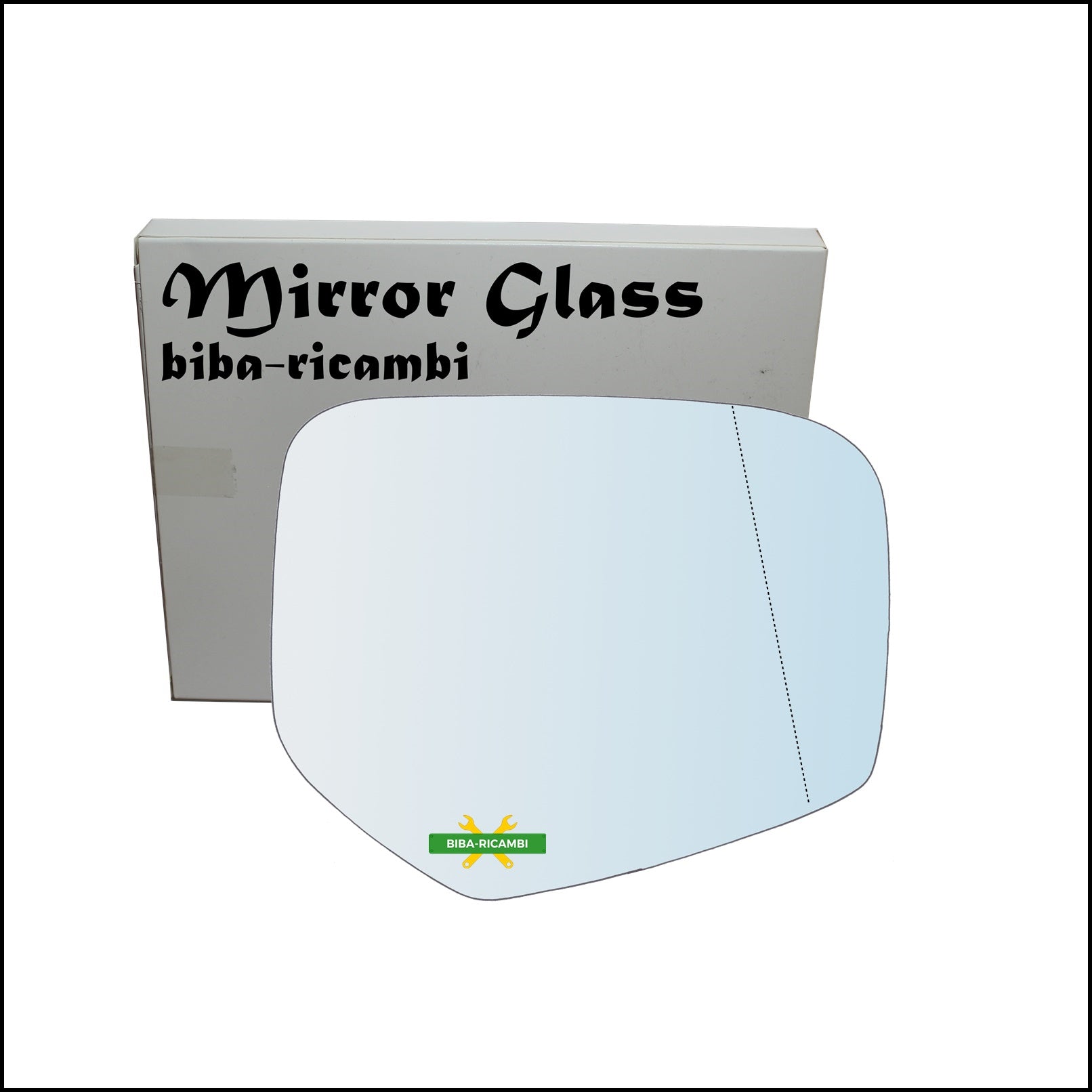 Vetro Specchio Retrovisore Asferico Cromato Lato Dx-Passeggero Per Mitsubishi L200 II (KA_T) dal 2004-2015 BIBA-RICAMBI